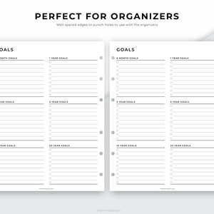 Goal Planner Printable, Goal Setting Planner, Long Term Goals, Productivity Planner, A4/A5/Letter/Classic HP/Half Size, Instant Download PDF image 5