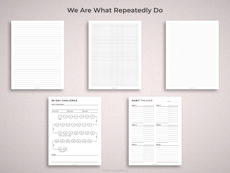 Printable Goal planner bundle, Daily, Weekly, Monthly, Quarterly, Yearly Goals, SMART Goal, New Year Resolution, Reflections, Vision board image 8