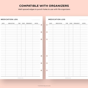 Medikationslogbuch zum Ausdrucken, Medikation Tracker zum Ausdrucken, Erinnerung an die Medikamenteneinnahme, Tracker für Medikamente und Nahrungsergänzungen, Medikationszeitplan Bild 6