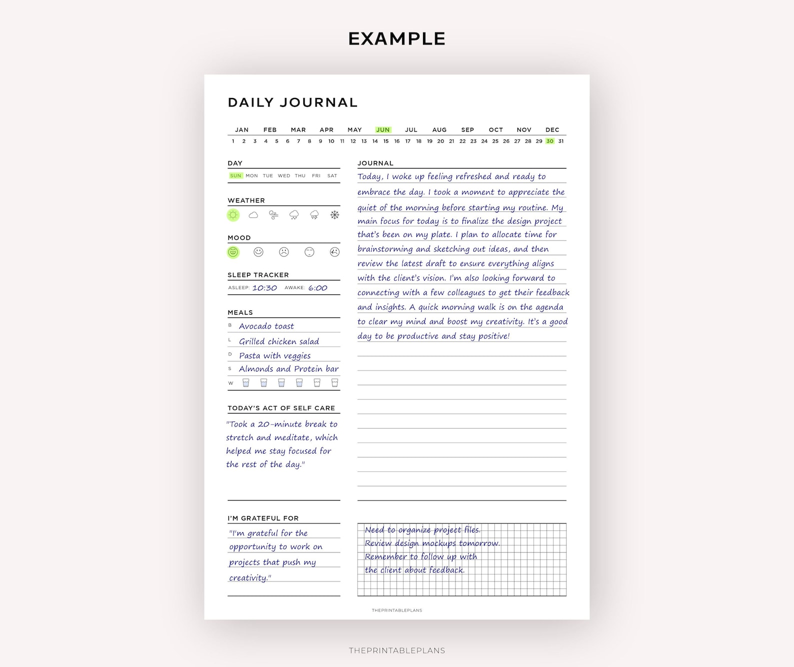 Daily Journal Printable, Goodnotes Journal, Diary Journal, Self Care ...