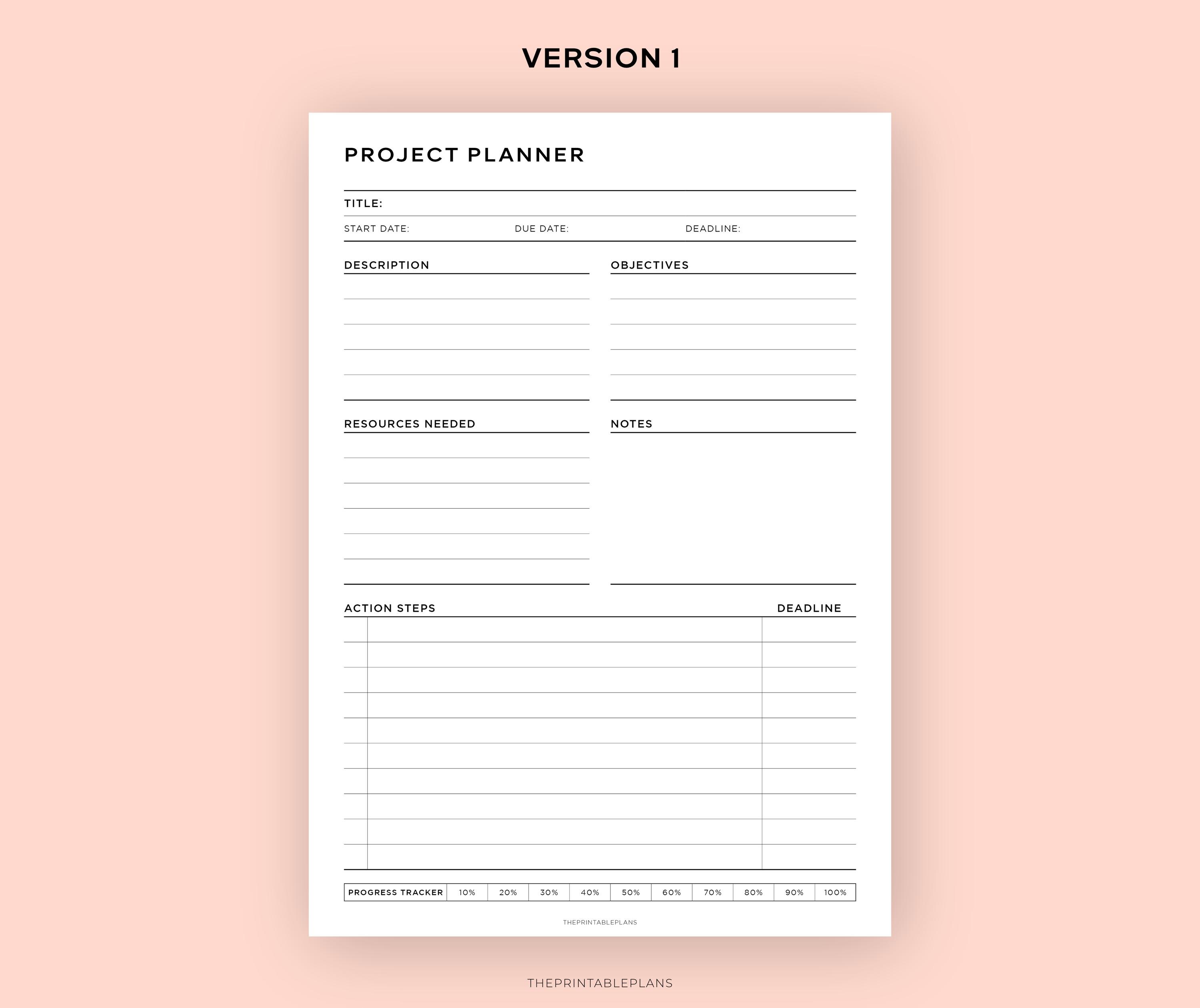 Project Planner Printable, Group Project Tracker, Team Project, Project ...