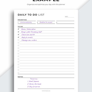 Printable Daily to Do List, Daily Checklist, Daily Routine, Productive ...