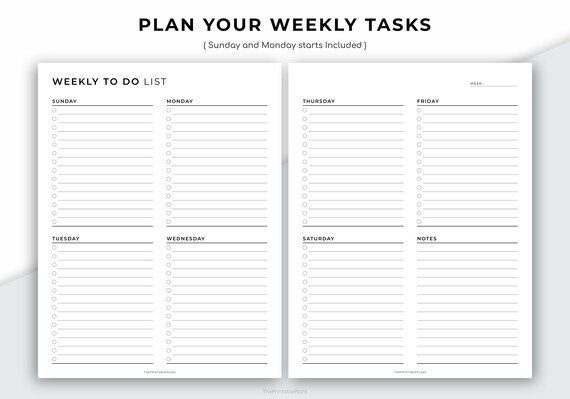 thumbnail image 2 of Weekly TO DO List Notepads (2 Pack, 50 Pages Each) Task Pad Planner W/Daily Checklist, Priority 2 of 14