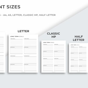 Long Term Goal Planner Printable, Goal setting, Productivity Planner, Goal Tracker, A4/A5/Letter/Classic HP/Half size, Instant Download PDF image 5