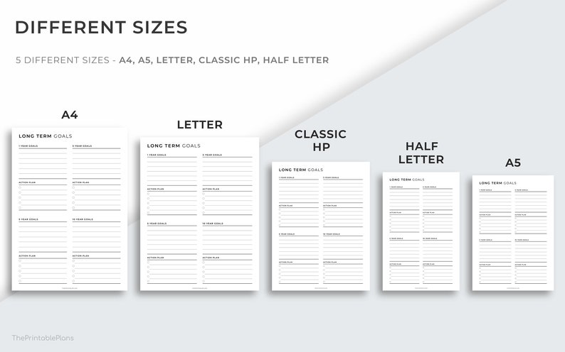 Long Term Goal Planner Printable, Goal setting, Productivity Planner, Goal Tracker, A4/A5/Letter/Classic HP/Half size, Instant Download PDF image 5
