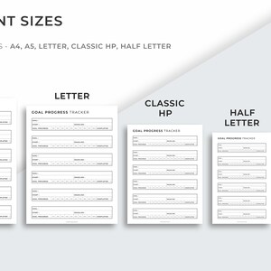 Goal Progress Tracker Printable, Goal Tracker Worksheet, Milestone Tracker, Printable Goal Progress, A4/A5/Letter/HP Classic/Half Size image 4