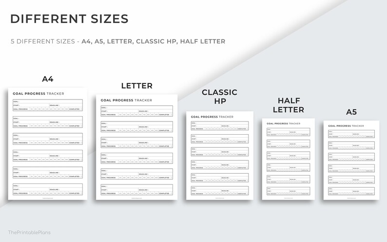 Goal Progress Tracker Printable, Goal Tracker Worksheet, Milestone Tracker, Printable Goal Progress, A4/A5/Letter/HP Classic/Half Size image 4