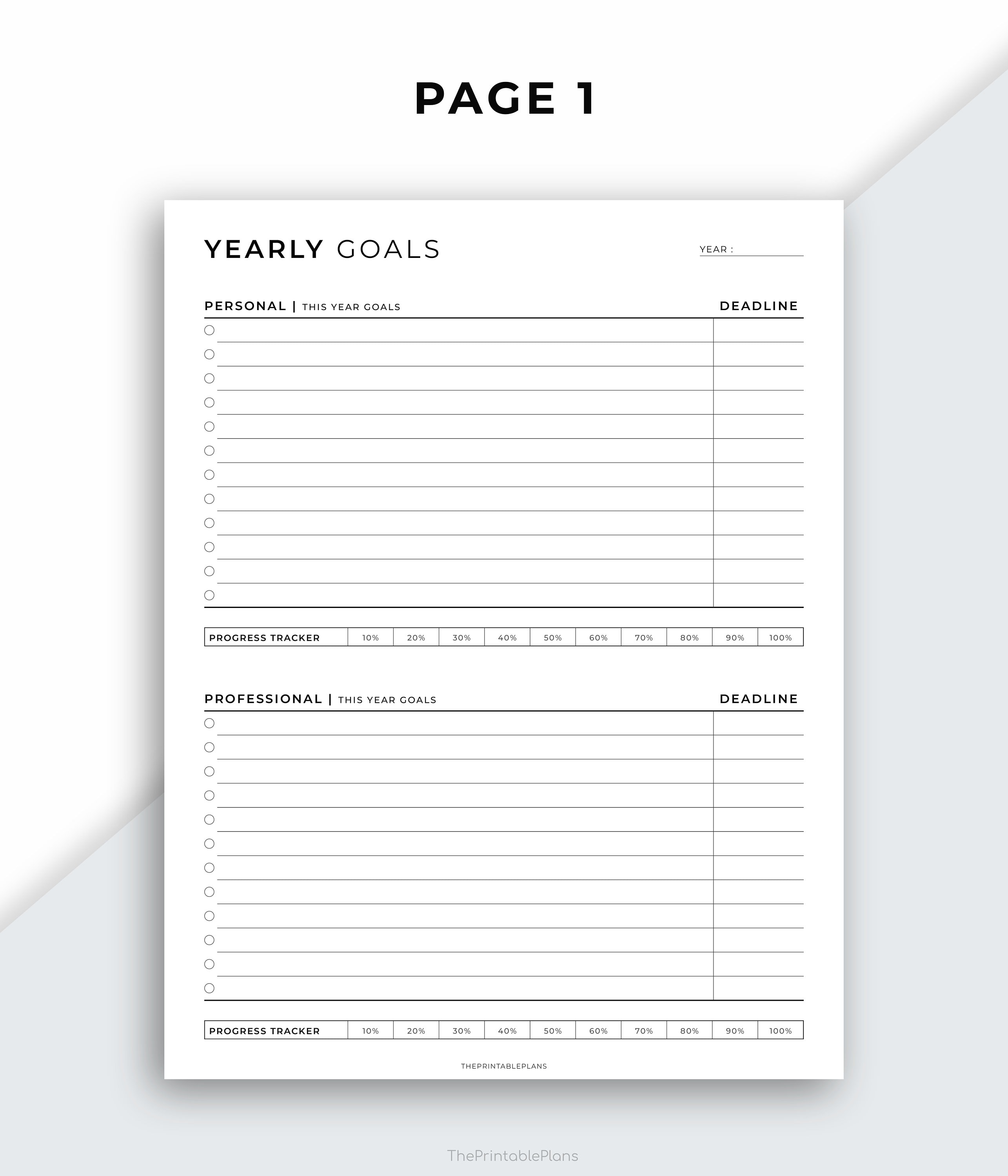 Goal Planner Printable, Printable Yearly Goals, Goal Setting, Goal ...