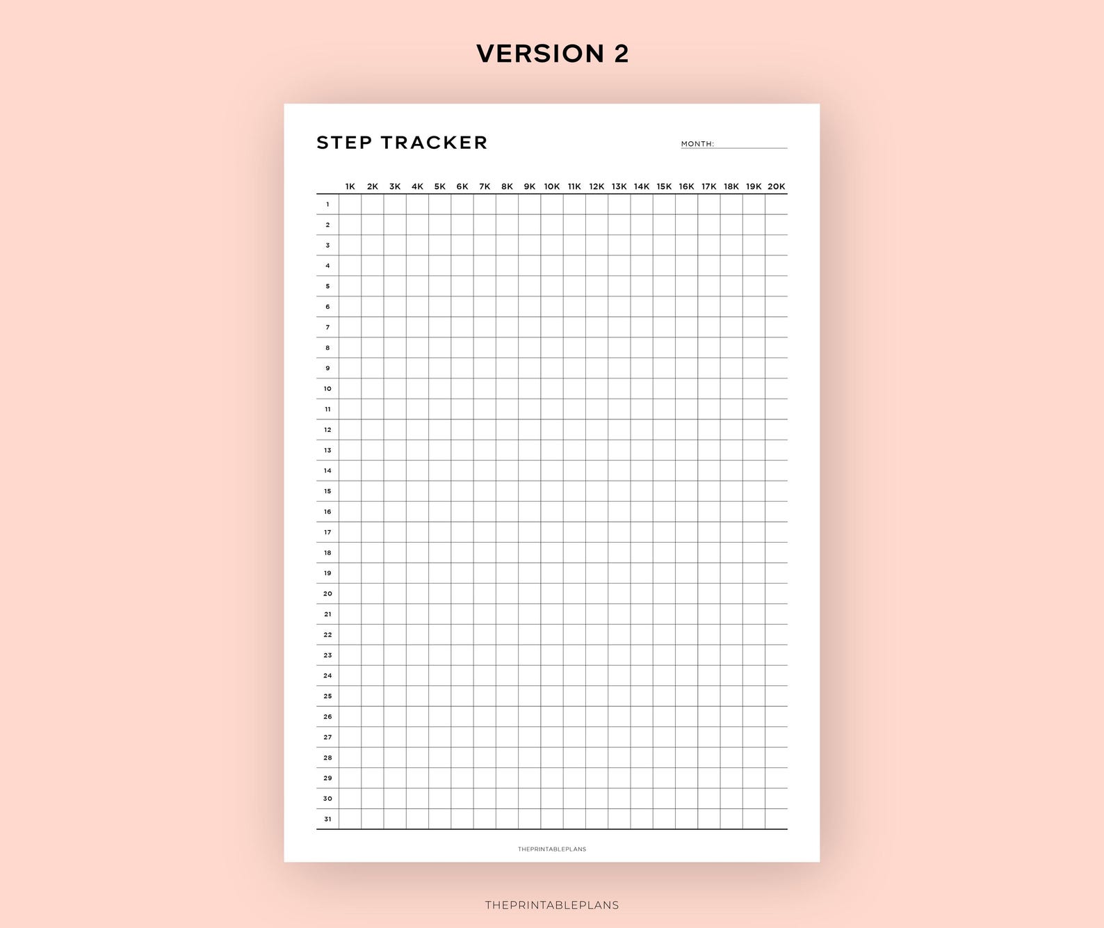 Step Log Color In Simple Step Tracker Printable, Step Log Template, Walking Journal ...