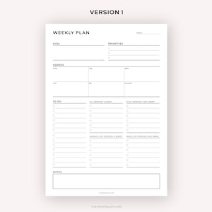 Op de afbeelding: Een printbare weekplanner met secties voor doelen, prioriteiten, agenda, takenlijst en notities. De takenlijst is onderverdeeld in vier categorie&euml;n: doe belangrijk en dringend, plan belangrijk en niet dringend, delegeer niet belangrijk en dringend, en verwijder niet belangrijk en niet dringend.