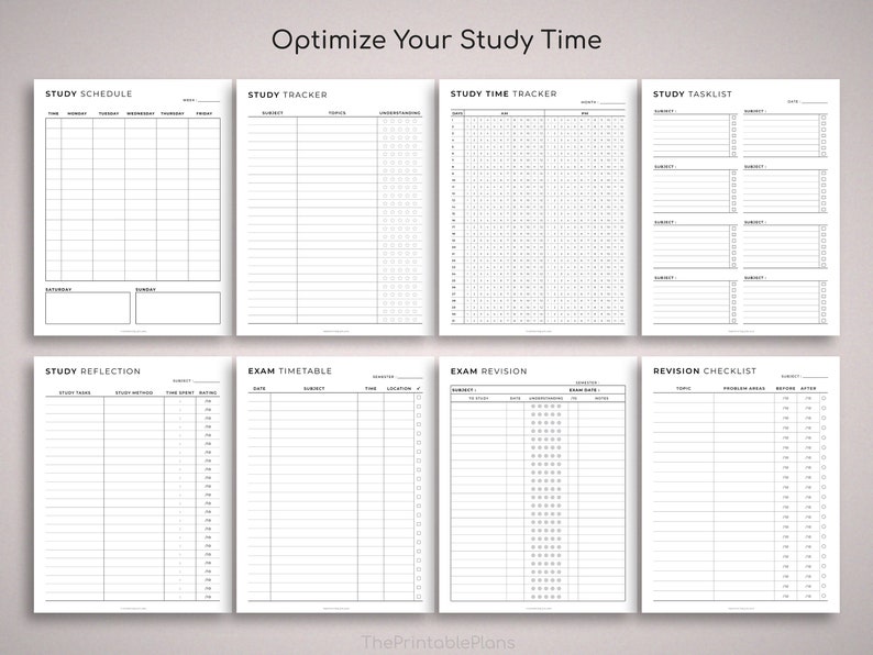 Pianificatore stampabile, pacchetto pianificatore studentesco stampabile, pacchetto pianificatore di studio, pianificatore accademico, pianificatore universitario, scuola superiore, pianificatore semestrale. immagine 6
