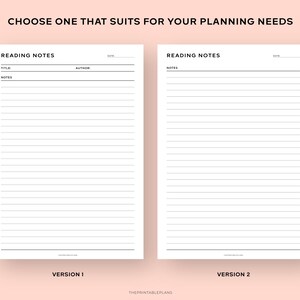 Reading Notes Template Printable, Book Notes Printable, Reading Log ...