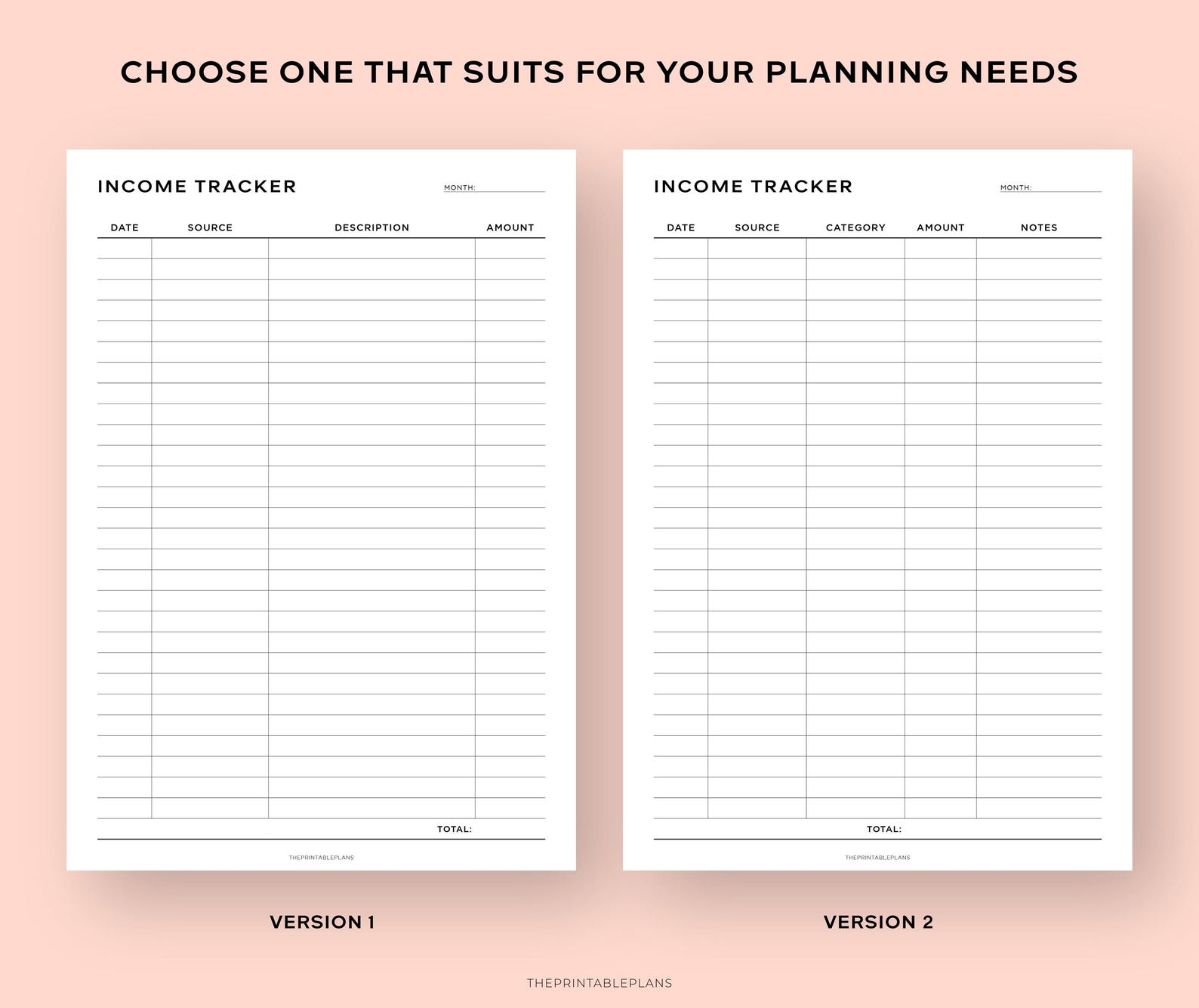 Income Tracker Printable, Income Log, Income Template, Personal ...