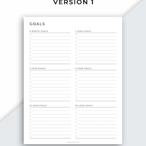 Goal Planner Printable, Goal Setting Planner, Long Term Goals, Productivity Planner, A4/A5/Letter/Classic HP/Half Size, Instant Download PDF image 2