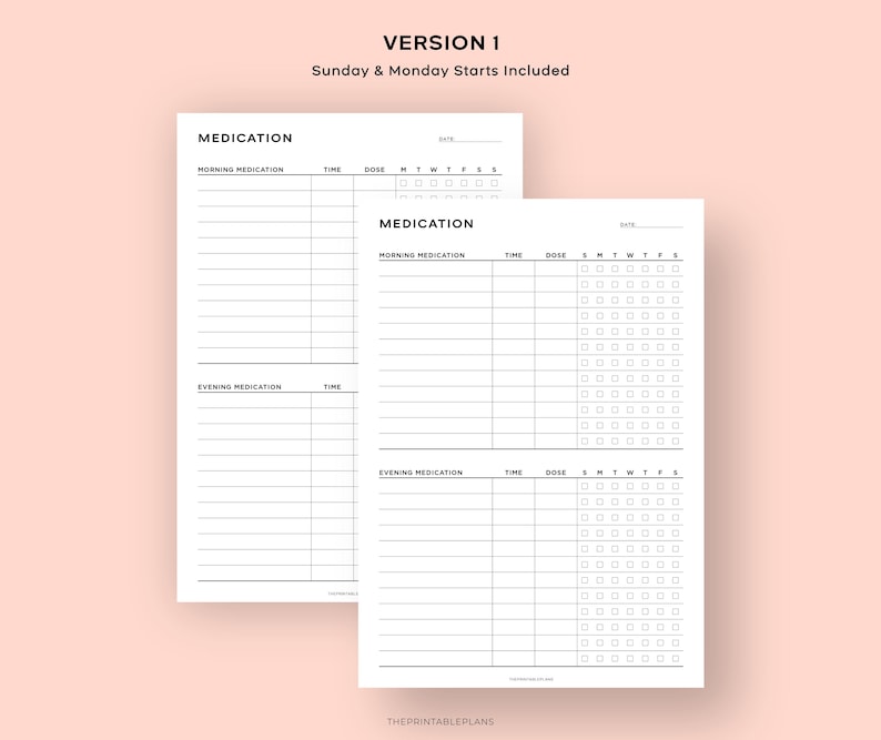 Medication Tracker Printable, Daily Medication Log, Medication Intake ...