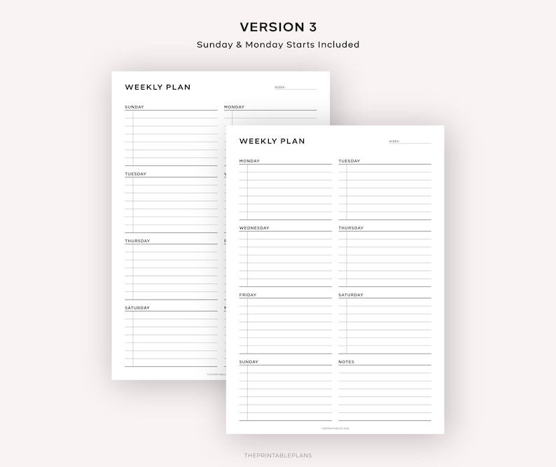 Weekly Organizer Printable, Weekly Schedule, Weekly Planner Printable To Do List, Weekly Agenda, Week At a Glance, A4/A5/Letter/Classic/Half image 5