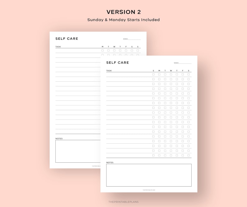 Weekly Self Care Tracker Printable, Wellness Planner (A4, A5, Letter ...