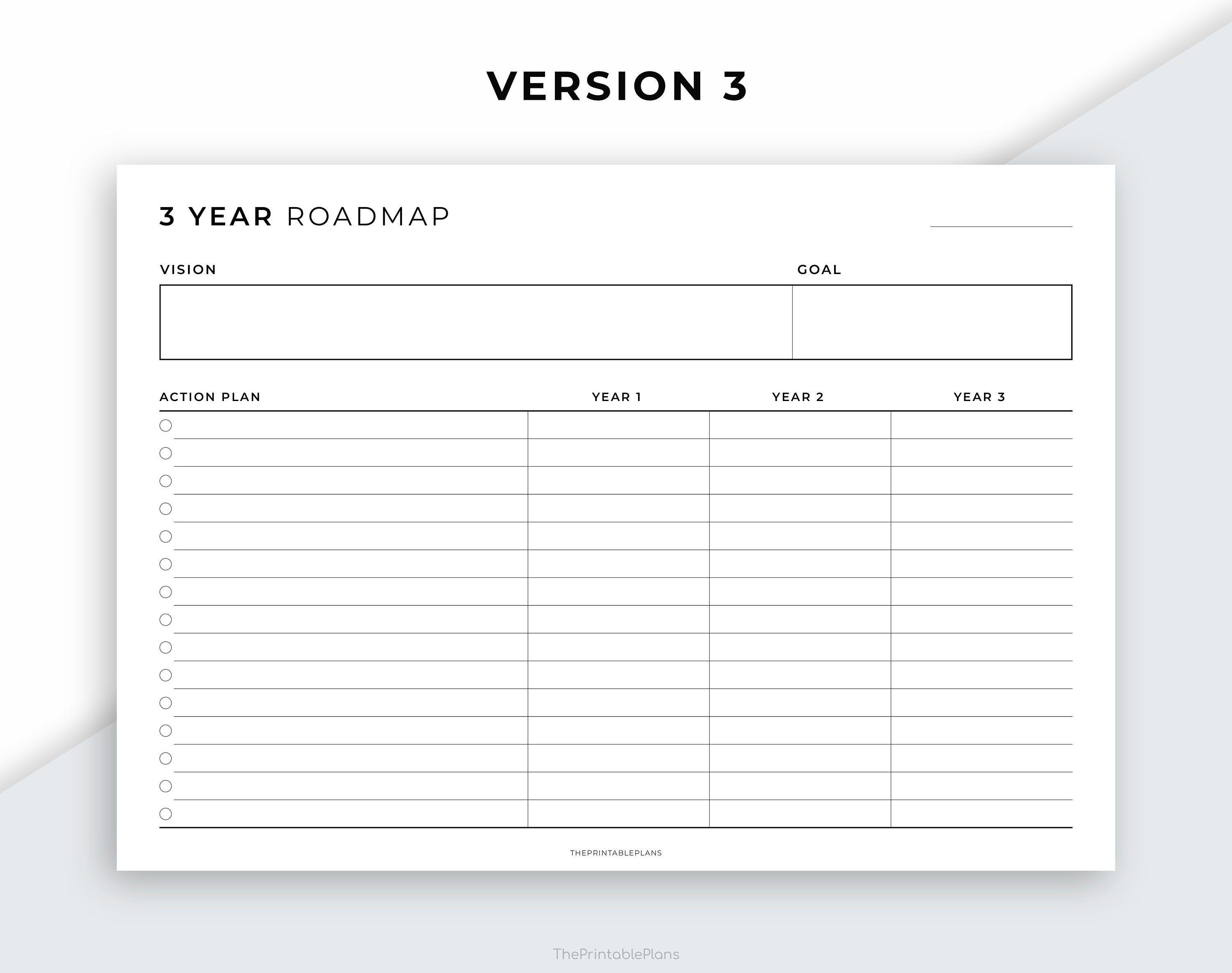 Goal Roadmap Printable, Goal Setting, Goal Action Plan, Project Yearly ...