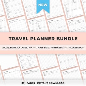 Planificador de viaje imprimible, Itinerario de viaje imprimible, Diario de viaje, Planificador de viajes, Vacaciones, Diario de viaje por carretera, Lista de equipaje