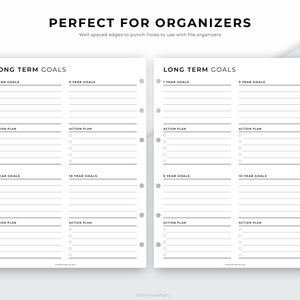 Long Term Goal Planner Printable, Goal setting, Productivity Planner, Goal Tracker, A4/A5/Letter/Classic HP/Half size, Instant Download PDF image 4
