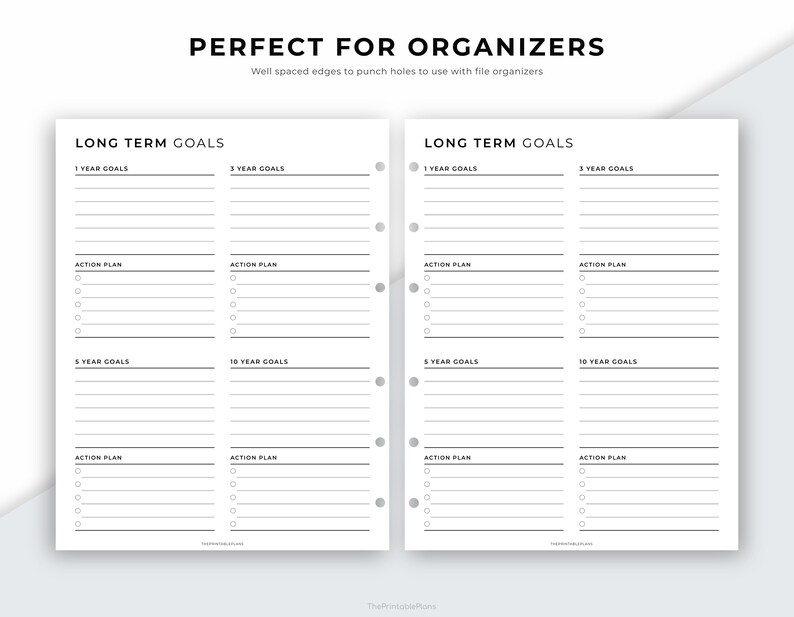 Long Term Goal Planner Printable, Goal setting, Productivity Planner, Goal Tracker, A4/A5/Letter/Classic HP/Half size, Instant Download PDF image 4