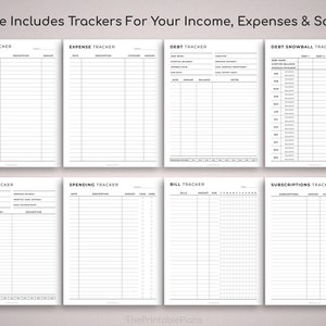 Printable Planner, Finance and Budget planner bundle Printable, Savings trackers, Calendars, Income, Expenses, Bill, Debt, Spending Trackers image 3