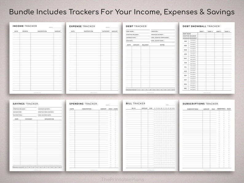Printable Planner, Finance and Budget planner bundle Printable, Savings trackers, Calendars, Income, Expenses, Bill, Debt, Spending Trackers image 3