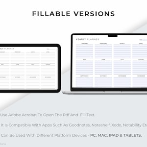 Landscape Yearly Tasks Planner Printable, Yearly to Do List, Minimalist ...