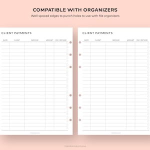 Notes Client Pay Client Payment Tracker Printable, Client Payment Log, Client Service ...