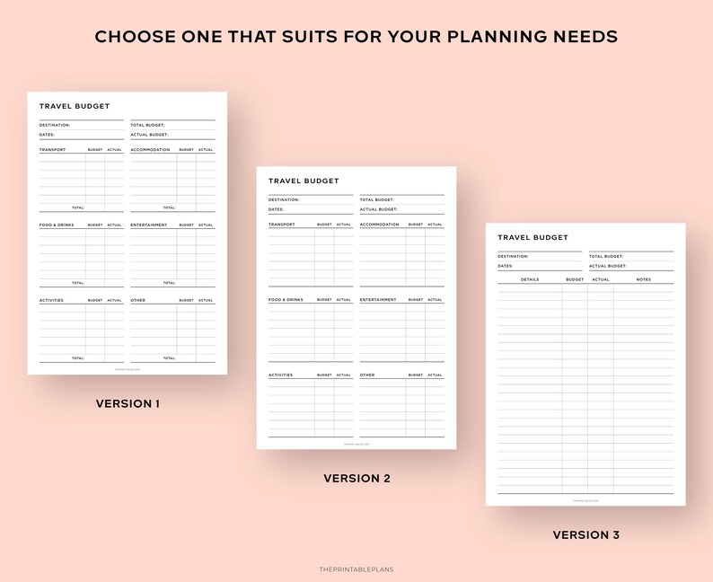 Travel Budget Planner Printable, Vacation Budget Planner, Expense Log, Work / Holiday Spending Worksheet, Finance Planner, Instant Download image 2