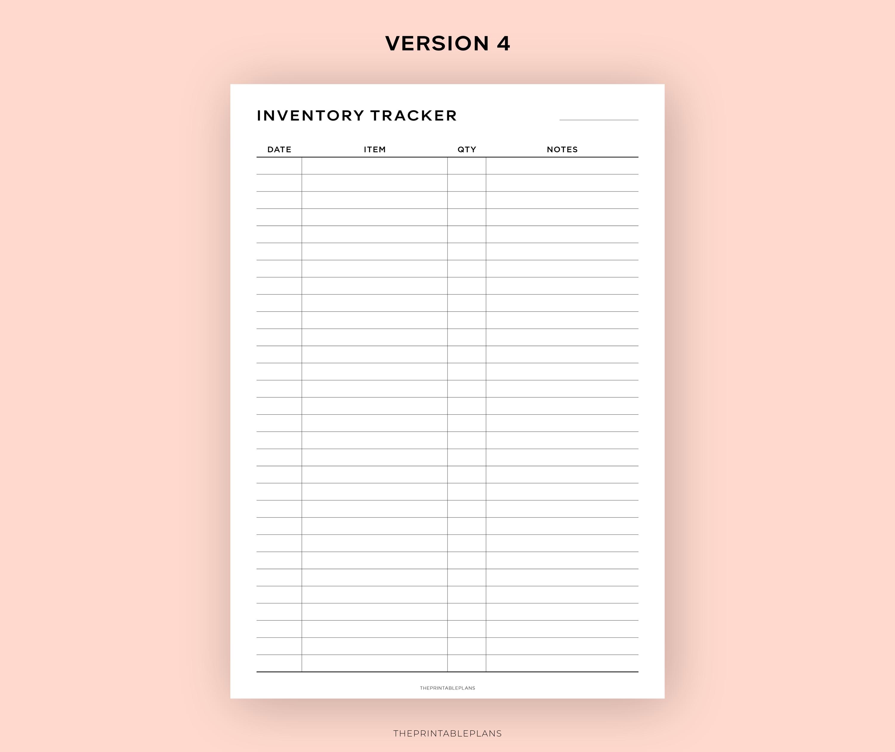 Inventory Tracker Printable, Inventory Management Form, Inventory Sheet ...