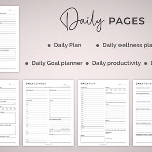 Druckbarer Planer, Personal Planner Bundle, täglich, wöchentlich Monatsplaner, Ziel, Gesundheit, Produktion, Finanzen, POMODORO und Jahreskalender. Bild 5