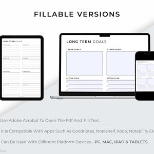 Long Term Goal Planner Printable, Goal setting, Productivity Planner, Goal Tracker, A4/A5/Letter/Classic HP/Half size, Instant Download PDF image 6