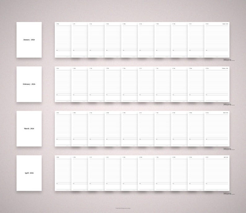 2026 Daily Diary Planner Printable, 2026 Daily Journal Planner, KDP ...