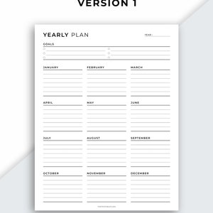 Yearly Goal Planner Printable, Goal Setting, Yearly Planner ...