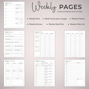 Printable planner, Personal planner bundle, daily weekly monthly planner, Goal, Health, Productivity, Finance, POMODORO and year calendar. image 4