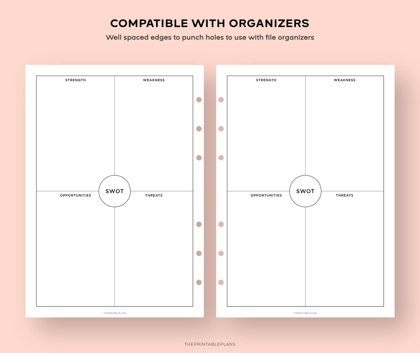 SWOT Analysis Printable, SWOT Analysis Template, Business Plan Template ...