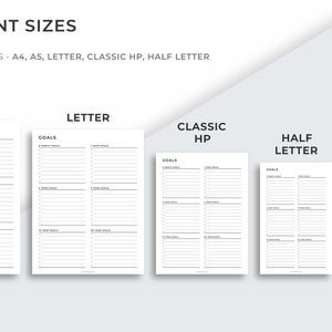 Goal Planner Printable, Goal Setting Planner, Long Term Goals, Productivity Planner, A4/A5/Letter/Classic HP/Half Size, Instant Download PDF image 6