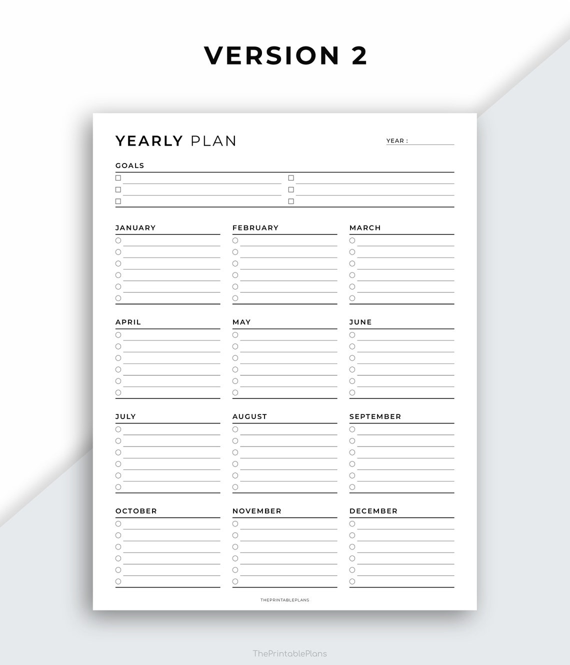 Yearly Goal Planner Printable, Goal Setting, Yearly Planner ...