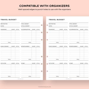 Travel Budget Planner Printable, Vacation Budget Planner, Expense Log, Work / Holiday Spending Worksheet, Finance Planner, Instant Download image 6