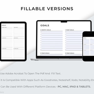 Goal Planner Printable, Goal Setting Planner, Long Term Goals, Productivity Planner, A4/A5/Letter/Classic HP/Half Size, Instant Download PDF image 7
