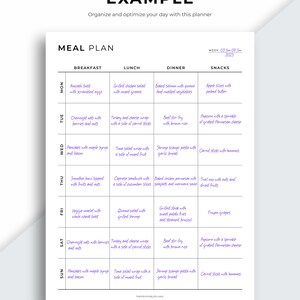 Weekly Meal Planner Printable, 7 Day Menu Planner, Meal Prep Planner ...