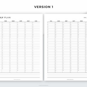  Jahresplaner zum Ausdrucken, Jahresplaner, Jahresübersicht 