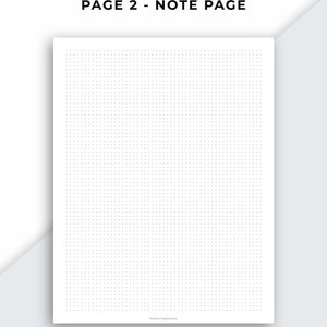 May include: A blank white page with a grid of small black dots. The page is labeled "PAGE 2 - NOTE PAGE" at the top.