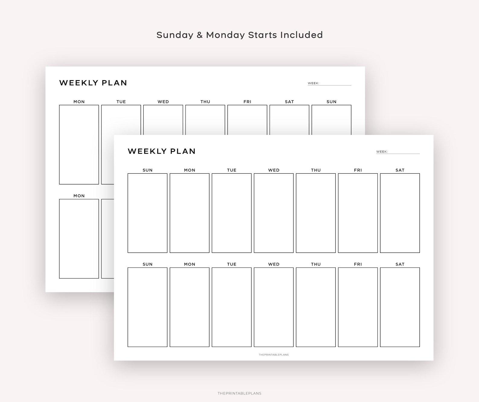 Simple Two Week Planner Printable, Weekly Calendar, Weekly Schedule ...