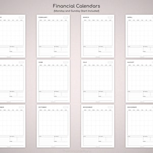 Printable Planner, Finance and Budget planner bundle Printable, Savings trackers, Calendars, Income, Expenses, Bill, Debt, Spending Trackers image 8