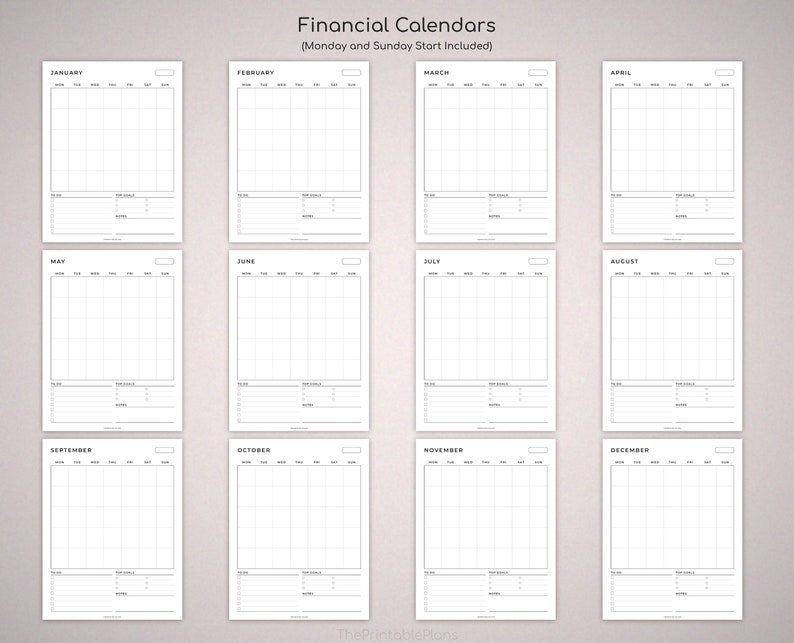 Printable Planner, Finance and Budget planner bundle Printable, Savings trackers, Calendars, Income, Expenses, Bill, Debt, Spending Trackers image 8