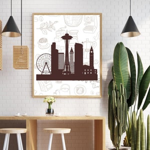 Seattle Skyline | Home Decor | Cityscape Wall Art | Seattle | Seattle Wall Art | Seattle Print | Skyline | Seattle Art | Seattle Washington
