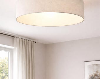 Lampada da soffitto -Nordik- Lino Crema Bianco Crema Lampada da soffitto Lampada con diffusore