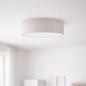 Deckenleuchte -Nordik- Leinen Natur Greige Deckenlampe Leuchte mit Diffusor